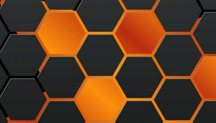 Black and Orange Hexagon Wallpaper
