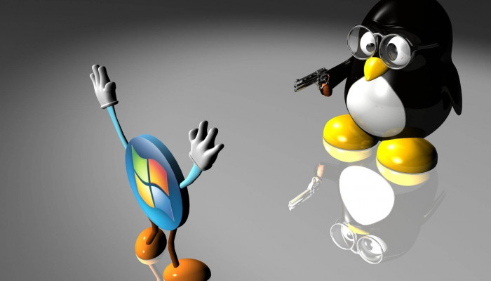 Linux vs Windows Wallpaper
