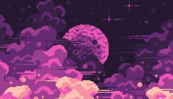 Purple Pixel Art Wallpaper