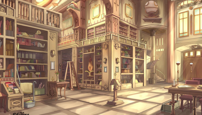 Anime Library Wallpaper