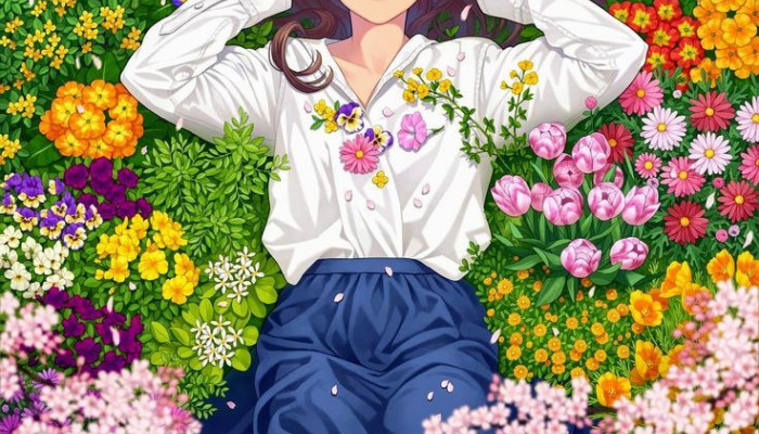 Anime Girl Flowers Wallpaper