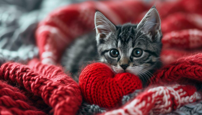 Valentine Kitten Wallpaper