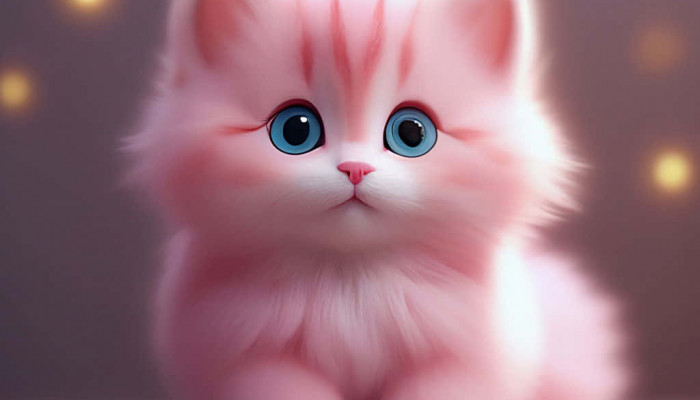 Pink Kawaii Cat Wallpaper