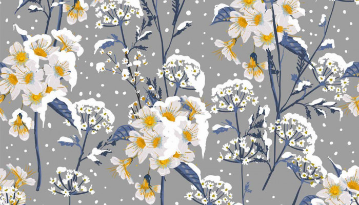 Winter Floral Wallpaper