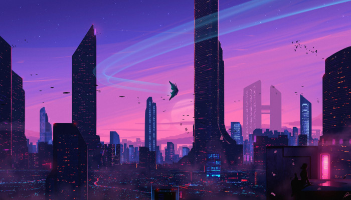 Purple Futuristic Wallpaper