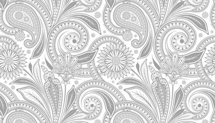 White Paisley Wallpaper