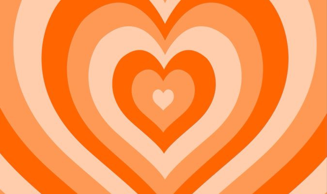 Orange Hearts Wallpaper