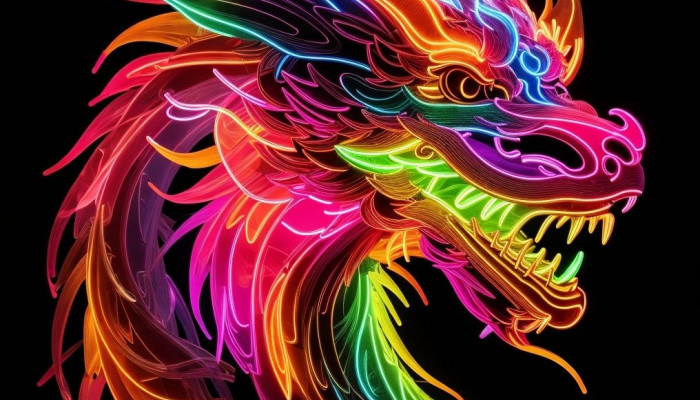 Neon Dragon Wallpaper