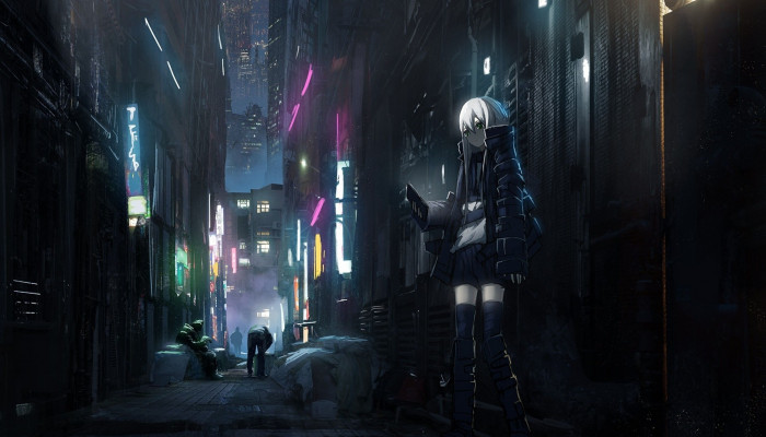 Dark Anime City Wallpaper