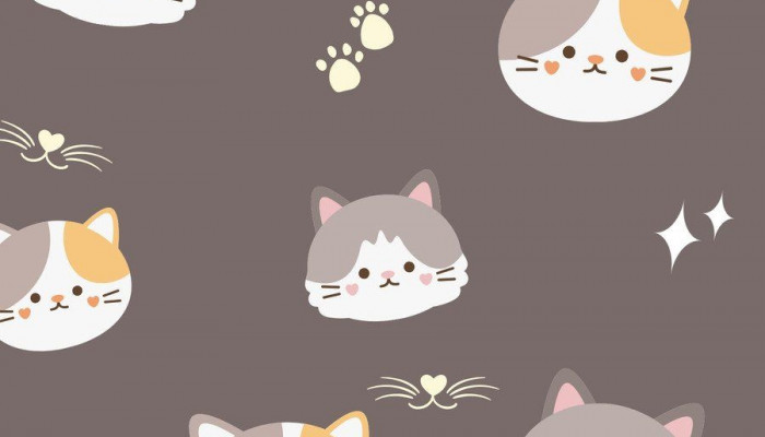 Cute Cat Drawing Wallpaper