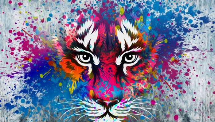 Rainbow Tiger Wallpaper
