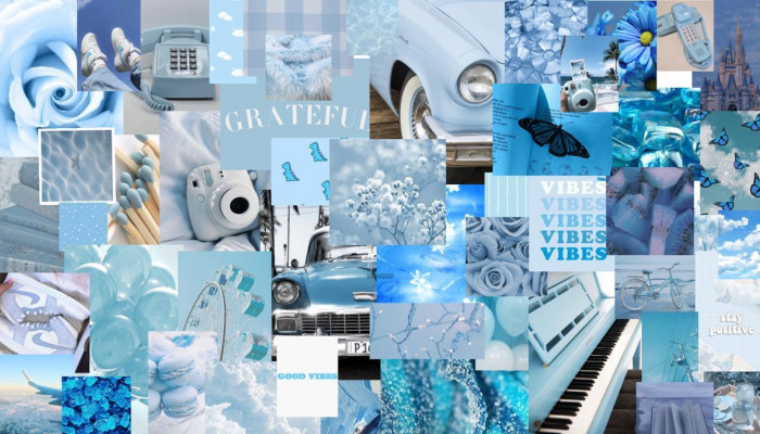 Baby Blue Collage Wallpaper