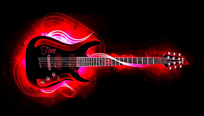 Red Guitar Desktop Wallpaper