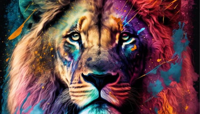 Colourful Lion Wallpaper