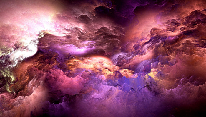 Space and Clouds Wallpaper