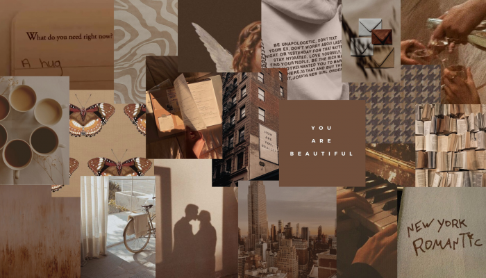 Brown Collage Wallpaper