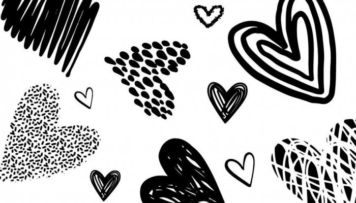 Black and White Heart Wallpaper