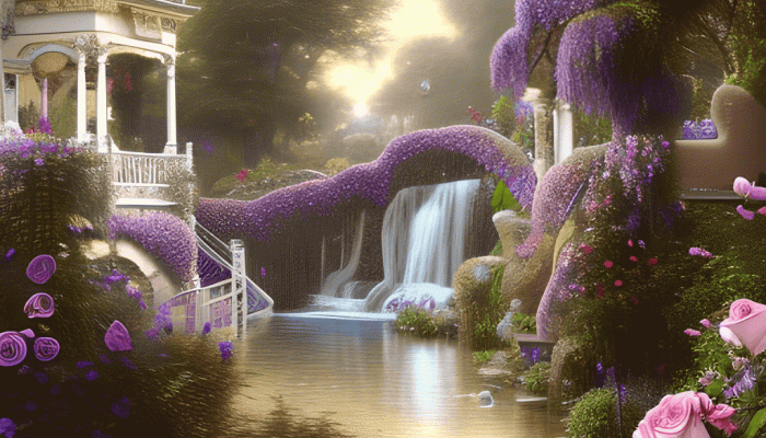 Purple Waterfall Wallpaper