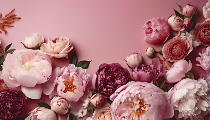 Peonies and Roses Wallpaper