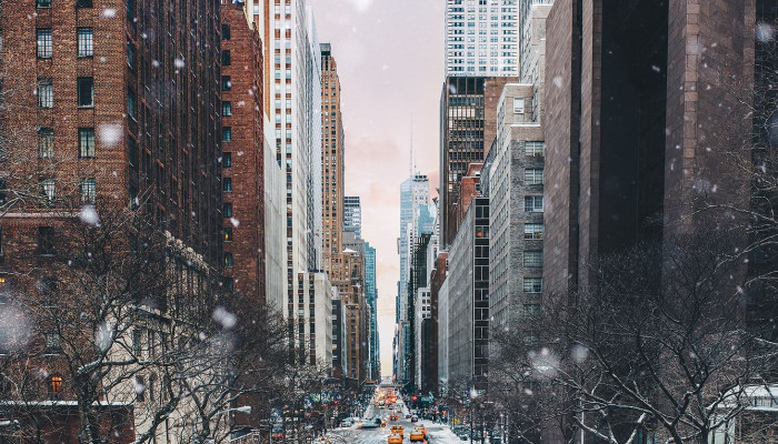 City in Winter Wallpaper